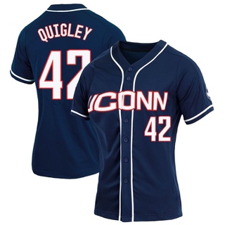 Stephen Quigley Replica Navy Women's UConn Huskies Full-Button Baseball Jersey